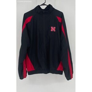 Russell Athletic Black Red Men's Full Zip Nebraska Athletic Jacket - Size Medium